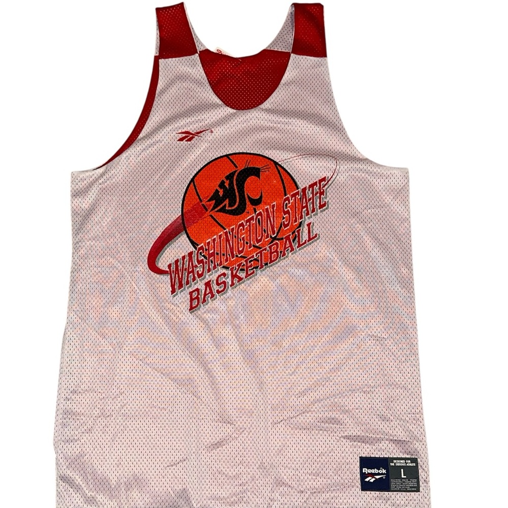 VINTAGE REEBOK WASHINGTON STATE UNIVERSITY COUGARS REVERSIBLE BASKETBALL JERSEY